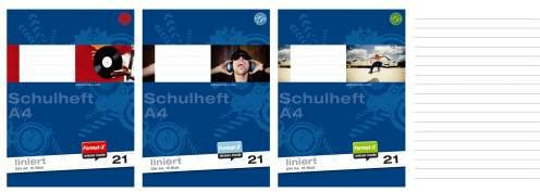 Schulheft A4 Lineatur 21, liniert ohne Rand, 16 Blatt, Heft, Schreibheft