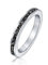Bling Jewelry Cubic Zirkonia Schwarzer Stapelbarer CZ Kanal Set Ewigkeit Band Ring Simulierter Onyx Für Frauen Teen .925 Sterlingsilber