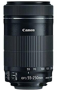 Canon Obiettivo EF-S 55-250 mm f/4-5.6 IS II Zoom con Stabilizzazione d'Immagine Ottico 4.5:1 Telephoto per Canon EF-S 2 ANNI DI GARANZIA