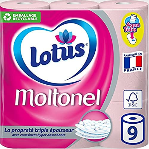 Lotus Papier Toilette Moltonnel Nouvelle Qualite, 9 unités