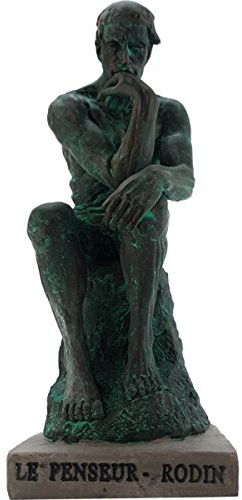 Isideco Der Denker - kleine bronzierte Statue 15cm nach Auguste Rodin