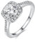 Uloveido Charm White Zirkonia Ehering, Square CZ, Kristall, Rhodium überzogene Ringe Engagement für Frauen (Silber, Größe 59) KR002