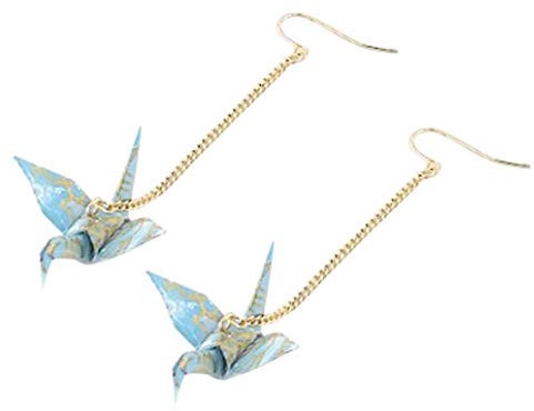 CutieJewelry Origami-Kranich-Ohrringe für Damen, niedlich, hübsch, S, Papier