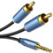 MillSO Cinch a Jack Audio Adapter da 3,5 mm Jack a 2 cavi Cinch Y (connettore in metallo placcato oro, doppio schermo) - 3 Meter