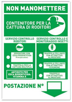 COPYR Cartello segnalatore Punto Esca per Topi ratti Insetti Servizi di derattizzazione