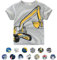 Unisex Baby T-Shirt Baumwolle Süß Karikatur Tier Muster Tops für 1-7 Jahre Alt (2-3 Jahre, Grau Bagger)