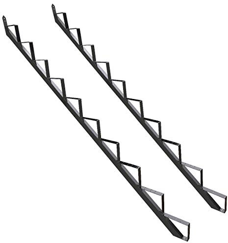 Treppenrahmen 2-10 Stufen-Wahl Stahl-Treppe RAL 7016 Anthrazit Treppenholm/Wählen Sie die Stufen-Anzahl (2 stufig) (10 stufig)