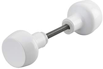 THIRARD - Bouton double rond laqué blanc 1 portée carré 6 longueur 100 mm