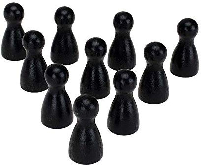 GICO 10er Pack Halmakegel Spielkegel sortenrein aus Holz poliert 24x12 mm (Schwarz)