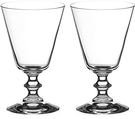 DIAMANTE Crystal Red Wine Glasses Pair 'Elizabeth' | Vintage Style | Lead Free Crystal | Set of 2