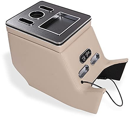 Caja De Almacenamiento para Reposabrazos para Clase V V220 V260 V250 W447, Caja De Pasamanos Trasera con Carga USB (Beige)