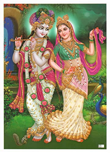 Sri Radha Krishna Poster Vishnu Poster Home Office Tempel