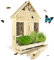 GARTENETAGE Stehendes Insektenhotel XXL mit Pflanzenoase Kräuterparadies - inkl. Anzuchtset/Naturbelassenes, massives Insektenhaus groß & Bienenhotel/Insektenhotel zum Aufstellen