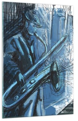 ARTTOR Bilder auf Glas 80x120 cm Wandbild Glasdruck Menschen Musik - 4148
