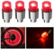 4pc Auto Rad Reifen Reifen Luftventilschaft LED Kappen Abdeckung Zubehör (Red)