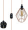 DIY Industrial Plug in Pendant Light with Dimmer Switch Hanging Lamp Kit Power Cord Metal Cage Ceiling Chandelier Lighting Fixtures for Home, Kitchen, Living Room, Bedroom, Garage (4m)