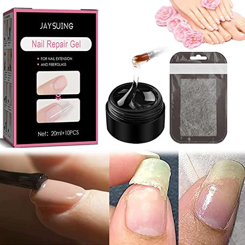 Nail Glue Instant Cracked Nail Repair Gel, Nail Treatment Repair Gel, Nail Repair Kit for Broken Natural Nails, Nail Strengthener Fixer and Hardener for Nail Extensions Sculpture Gel (20ml)