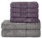 Komfortec 6er Handtuch Set aus 100% Baumwolle, 2er Badetücher 70x140 cm und 4er Handtücher 50x100 cm, Frottee, Weich, Anthrazit Grau/Violet