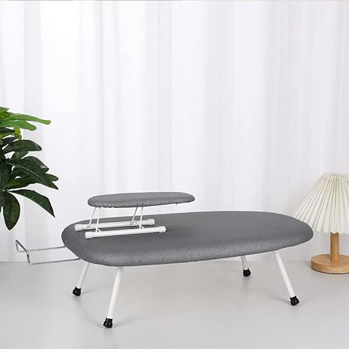 aleawol 2 assi da stiro da tavolo con mini asse da stiro, 60 x 37 cm, con gambe pieghevoli e ganci, tavolo da stiro per una facile conservazione (argento)