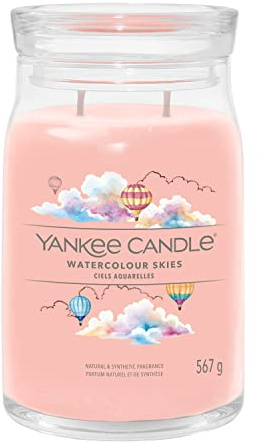 Yankee Candle Signature Scented Candle | Watercolour Skies Large Jar Candle with Double Wicks | Soy Wax Blend Long Burning Candle | Perfect Gifts for Women