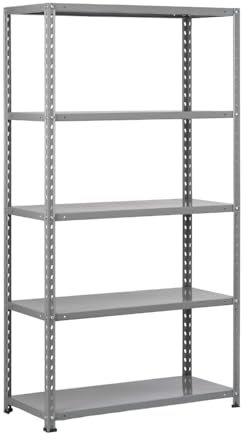 Briconess.com Master Genius Regal aus Metall, 5 Einlegeböden, Tragkraft 350 kg