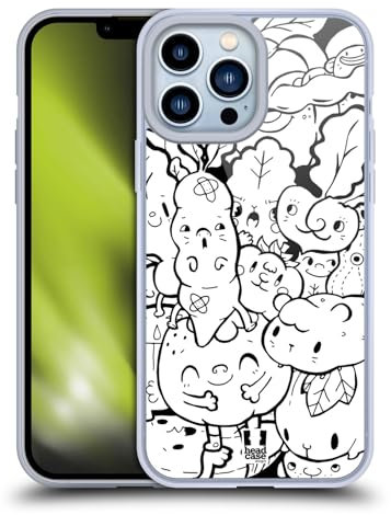 Head Case Designs Verduras Garabato en Abundancia Caso Funda de Gel Suave Compatible con Apple iPhone 13 Pro MAX
