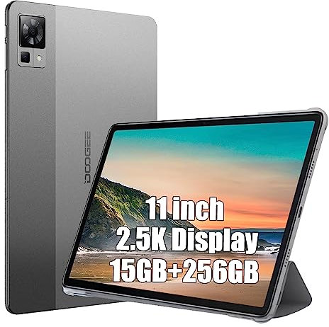 DOOGEE T30 PRO Tablet, 15GB RAM + 256GB ROM (TF 2TB), Helio G99 Octa-Core, Akku 8580mAh, 11 2.5K Pollici, Dual 4G LTE/SIM, Kamera 20MP+8MP, Android 13, TÜV SÜD Widevine L1 Japan Audio Schwarz