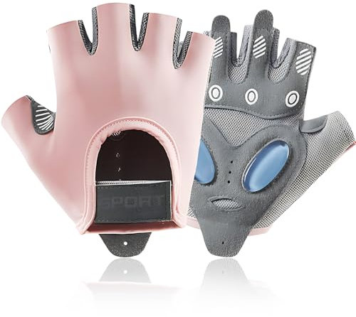 KWJEIULSOQ Fitness Handschuhe Trainingshandschuhe Damen Sporthandschuhe Fitnesshandschuhe Kletterhandschuhe Gym Gloves Handschuhe für Bodybuilding, Radsport, Gym, Krafttraining, Sporthandschuhe Rosa-M