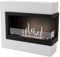 GLOW FIRE Ethanol Kamin Halden MINI rechtsoffen (Standkamin) - Bioethanol Kaminofen für Indoor mit Holz-Fassade, 3 h Brenndauer, über 2kW Heizleistung, 90 x 80 x 30 cm - Weiß