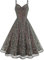 Odizli Glitzerkleid Damen Pailettenkleid Sexy Glitzer Pailletten Spaghettiträger Swing Partykleid Rockabilly 50er Jahre Vintage Cocktailkleid Festliche Party Kurz Ballkleid Abendkleid Schwarz S