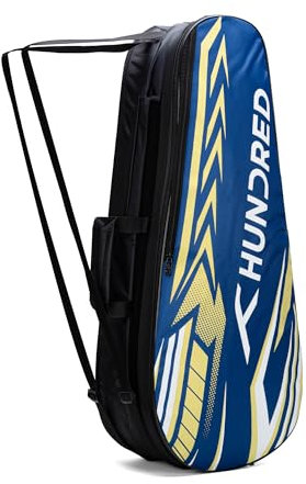 HUNDRED Urban Pod Badminton Kit-Bag (Royal Blue, Large) | Unisex | Material: Polyester | 3 Spacious Compartments | Double Zipper Closure