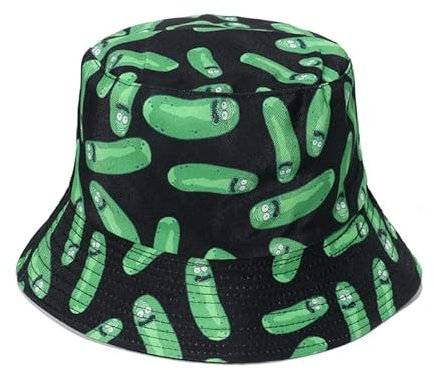 Rick und Morty Fischerhut: Stilvolle und raffinierte Kopfbedeckung (Polyester, Schwarz)