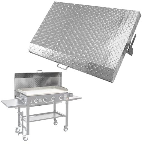 Blackstone Grillabdeckung mit Scharnier, 91,4 cm, passend für 91,4 cm Blackstone Grillabdeckung, Grilldeckel mit Scharnier, Scharnier, flache Grillplatte, Hardcover, Grillzubehör, Aluminium + SS304