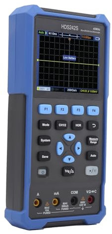 Mini Handheld Digital Oscilloscope, 2 in 1 Handheld Digital Oscilloscope Multimeter LCD Display with Backlit Auto Calibration Memory, Oscilloscopes