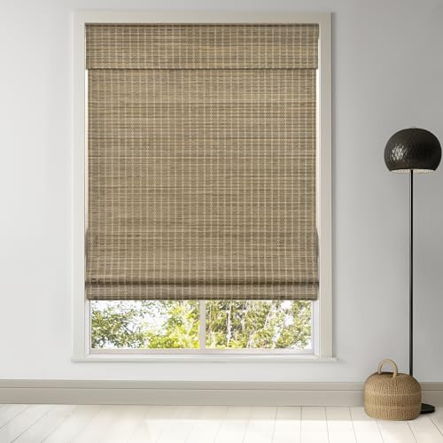 LazBlinds Cordless Bamboo Roman Shades, 26.5x48, BDP-Driftwood