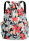 FAVORTALK Turnbeutel Damen Große Kapazität Wasserdicht - Sport Rucksäckemit Sportbeutel Rucksack mit Blumen- JSB040-20