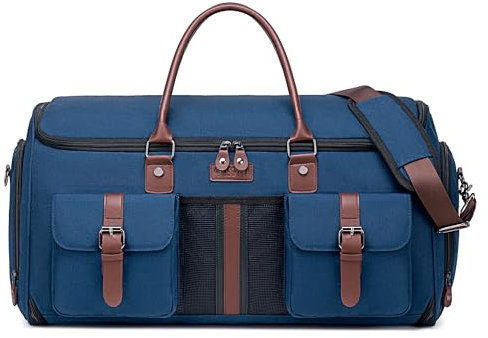 Kleidersack Reisetaschen für Anzüge, Vessgra Anzugtasche, Umwandelbarer Garment Duffel Bag für Männer und Frauen, 2 in 1 Kleidersack Tasche Hängetasche für Anzug mit Schuhtasche (Blau)
