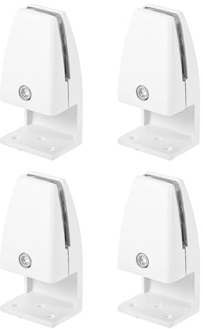 Hsthe Sea Office Desk Partition Support Bracket, 4pcs Desk Divider Clamp Brackets Screen Clip Holders for 3-20mm Thick, White