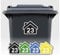 4-Teiliges Set Personalisierte Aufkleber für Mülltonnen, Abfallbehälter & Wheelie Bins | Wetterfest & UV-beständig | Mit Hausnummer | Für Restmüll, Bio, Papier, Gelber Sack | Made in Germany