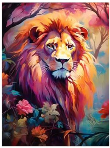 Daisen Art Diamant Painting Bilder - Diamond Painting Löwe, Diamond Painting Erwachsene Set Tiere für Geschenk und Zuhause Wanddekoration 30x40cm