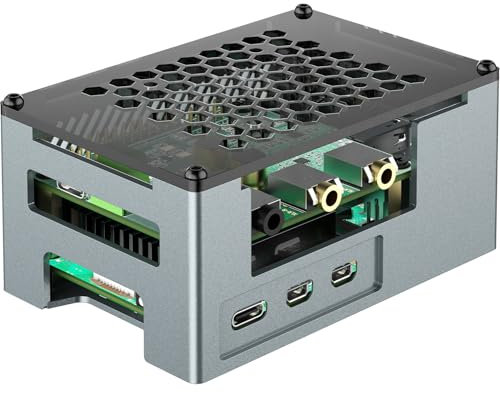 InnoMaker Aluminiumgehäuse für Raspberry Pi 5 mit 3510 PWM Lüfter & Kühlkörper - Kompatibel mit DAC/DAC PRO/AMP/AMP PRO/RS485&CAN HAT und Erweiterungsboards