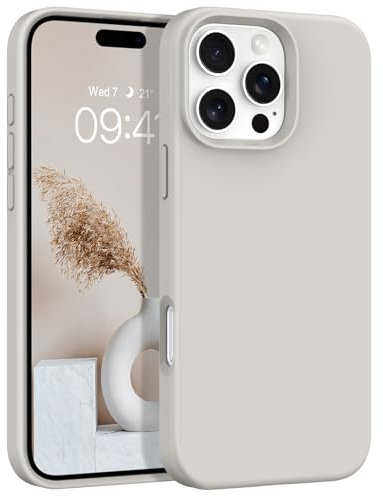 YINLAI Coque de protection pour iPhone 16 Pro Max, en silicone, compatible avec Magsafe, magnétique, fine, anti-chute, antidérapante et anti-rayures, pour iPhone 16 Pro Max 6,9, beige crème