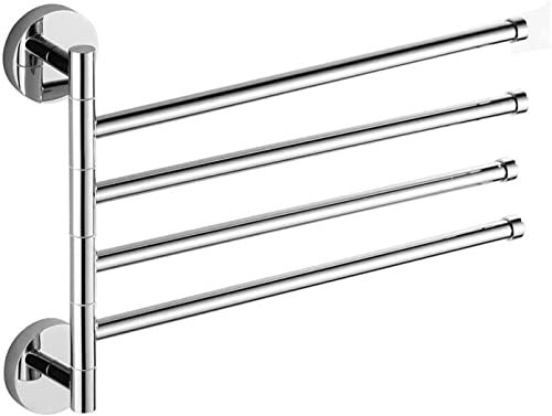Porta asciugamani Porta asciugamani Porta asciugamani girevole a 4 bracci Organizzatore di stoccaggio pieghevole Porta asciugamani Porta asciugamani a parete in acciaio inossidabile Porta asciugamani