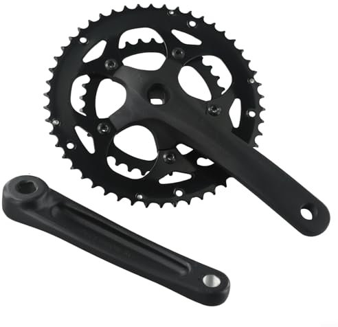 YUANGANG Set di guarnitura doppia per bici da strada, guarnitura 34/50T con corona completamente lavorata a macchina corona doppia rimovibile, guarnitura conica per mountain bike (tipo A)