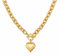 WOWORAMA Gold Chunky Chain Necklace for Women Puffy Heart Charm Choker Necklace Matte Gold Thick Chunky Chain Link Necklaces Toggle Clasp 19 Inches