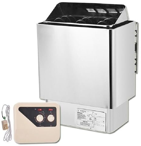 Cashwise Saunaofen, 4,5–9 kW elektrischer Saunaofen, Dampfbad-Saunaofen mit externem Digitalregler, 3-Stunden-Timer und Einstellbarer Temperatur, für das Dampfbad in der Spa-Dusche des Hauses,4.5KW