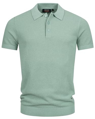 Indicode Herren INVorm Poloshirt aus Feinstrick mit Rippstricksaum | Baumwollshirt für Männer Slate Gray, S