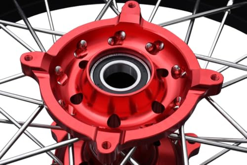 avdb-moto Felge/Speichen Hintenrader 4,25 x 17 kompatibel mit HONDA XR 650L 1993-1999, HONDA XR 650 L 2000-2024 Supermoto (Rot)