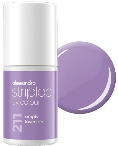 alessandro Striplac Peel-Off UV Gel Nagellack, Simply Lavender, 6,5ml | Hochpigmentierter UV Gel Nagellack, bis zu 15 Tage Halt, kratzfest, acetonfrei & abziehbar, HEMA-frei & vegan