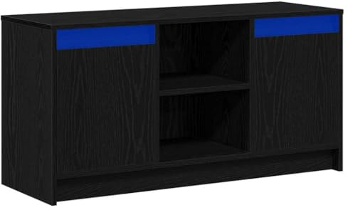 vidaXL TV-Schränk Schwarz 100 x 34 x 50 cm Holzwerkstoff, Moderner TV-Schrank, platzsparende Aufbewahrung, multifunktionaler Stand, stylisches Möbel-Set